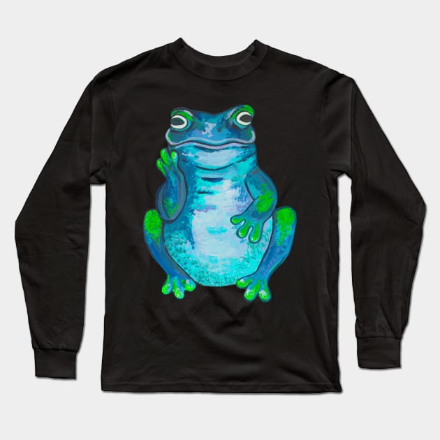 Big blue tropical frog Long Sleeve T-Shirt by deadblackpony